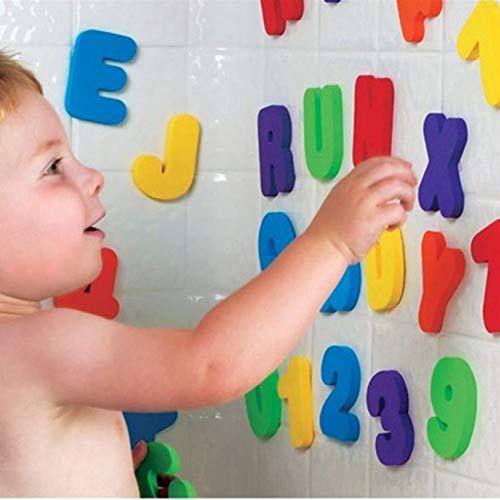 BAIVYLE Baby Bath Toys Foam Fun Alphabet Letters and Numbers-Floating Toy 36 PCS ABC for Bathtub Educational Kids Boys Girls. Baby Bath Time Toys-Makes Clean Up Easy as They Drip Dry in The Tub