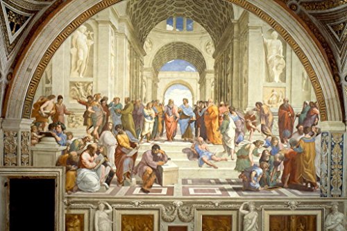 Raphael School of Athens Renaissance Painting Classical Philosopher Socrates Aristotle Greek Philosophy Painter Cool Huge Large Giant Poster Art 54×36