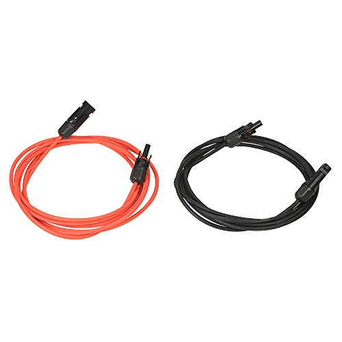1 Pair 10 Feet Black + 10 Feet Red 10AWG Solar Panel Extension Cable Wire with Female and Male Connector(10 Feet/20 Feet)