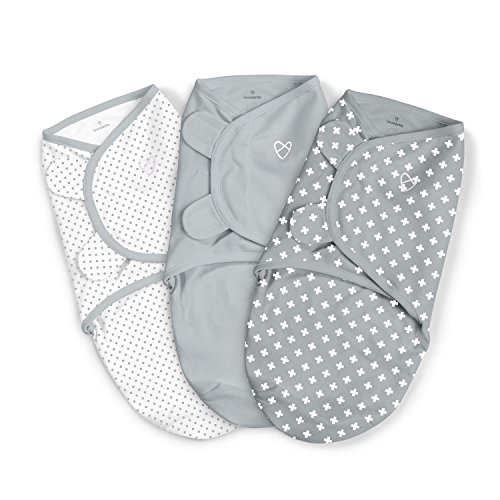 SwaddleMe Original Swaddle – Size Small/Medium, 0-3 Months, 3-Pack (Criss Cross Polka Dot) Easy to Use Newborn Swaddle Wrap Keeps Baby Cozy and Secure and Helps Prevent Startle Reflex