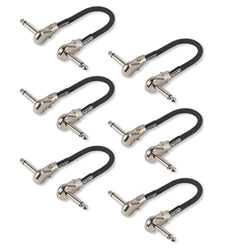 Dunlop MXR 6 Inch Right Angle Pancake Guitar Patch Cables for Effects Pedals, 6 Pack