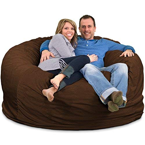 ULTIMATE SACK Bean Bag Chairs in Multiple Sizes and Colors: Giant Foam-Filled Furniture – Machine Washable Covers, Double Stitched Seams, Durable Inner Liner. (6000, Brown Suede)