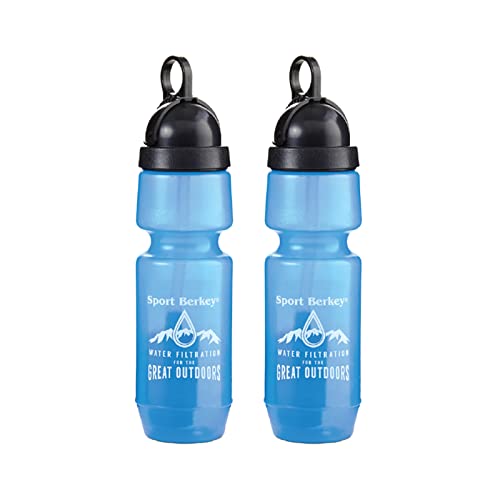 2-Pack of Sport Berkey Water Filter Bottles Ideal for Off-Grid, Emergencies, Hiking, Camping, Traveling and Everyday Use at Home, Work or School
