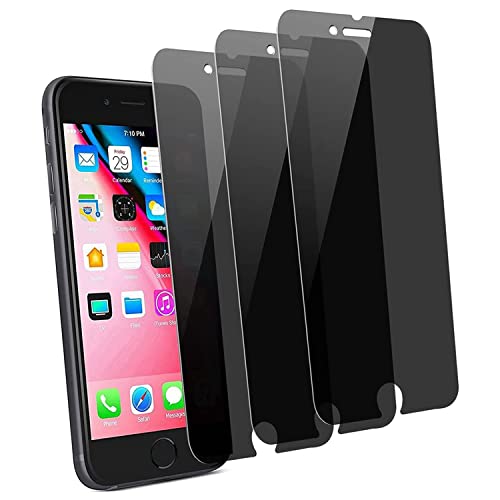 pehael [3-Pack] iPhone 8 Plus iPhone 7 Plus High Definition Privacy Screen Protector, Black Tempered Glass Screen Protector, Easy Install (5.5 inch)