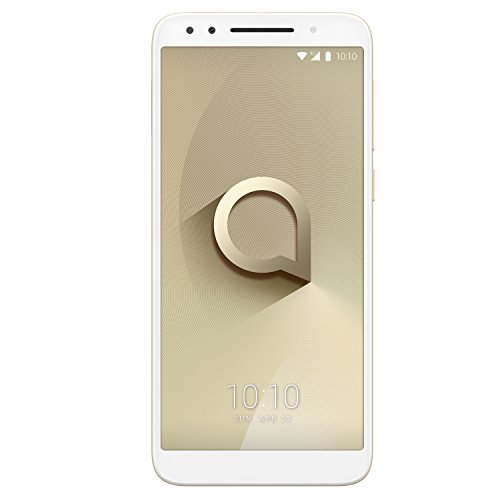 Alcatel 3V 4G LTE Unlocked 16GB (LTE USA Latin Caribbean) 12MP Android Oreo 5099A 6.0 Inches Fingerprint + Face Scanning (Gold)