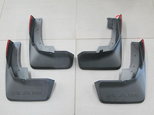 Mopar 82215488AB 82215489AB Ram 1500 Front and Rear Deluxe Molded Splash Guards With Fender Flares