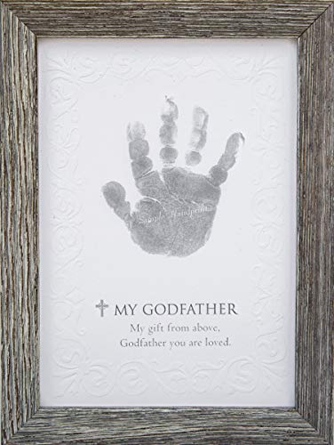The Grandparent Gift Godfather Godchild Handprint Frame, Grey