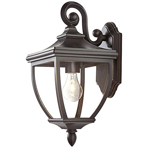Home Decorators Collection 23462 1-Light Oil-Rubbed Bronze Outdoor 8″ Wall Mount Lantern with Clear Glass