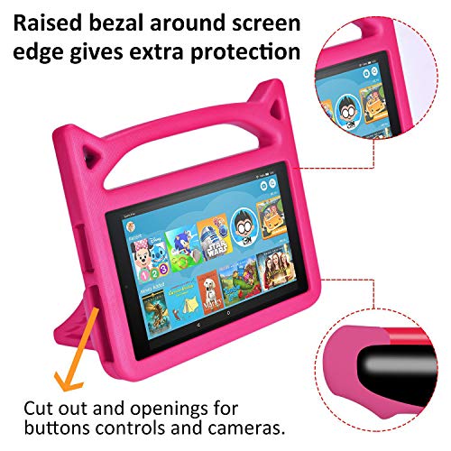 2019 Fire 7 Tablet Case for Kids -SHREBORN Kids Shock Proof Case Cover with Handle and Stand for Amazon Kindle Fire 7 Inch Tablet (Compatible with 9th/7th/5th Generation, 2019/2017/2015 Release)-Rose | The Storepaperoomates Retail Market - Fast Affordable Shopping