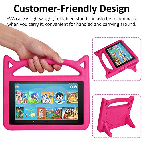 2019 Fire 7 Tablet Case for Kids -SHREBORN Kids Shock Proof Case Cover with Handle and Stand for Amazon Kindle Fire 7 Inch Tablet (Compatible with 9th/7th/5th Generation, 2019/2017/2015 Release)-Rose | The Storepaperoomates Retail Market - Fast Affordable Shopping