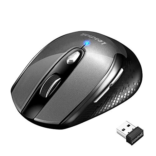 LeadsaiL Wireless Mouse for Laptop, 2.4G Portable Slim Cordless Computer Mouse Less Noise for Laptop Optical Mouse with 6 Buttons,USB Mouse for Windows 10/8/7/Mac/MacBook Pro/Air/HP/Dell/Lenovo/Acer