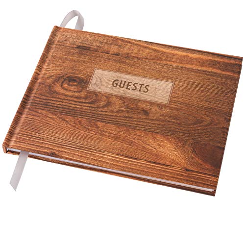 Global Printed Products Wedding Guest Book, 9″x7″, Rustic Brown