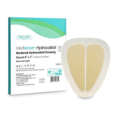 MedVance TM Hydrocolloid – Bordered Hydrocolloid Adhesive Dressing, Sacral, 6″X 7″ Box of 5 DRESSINGS