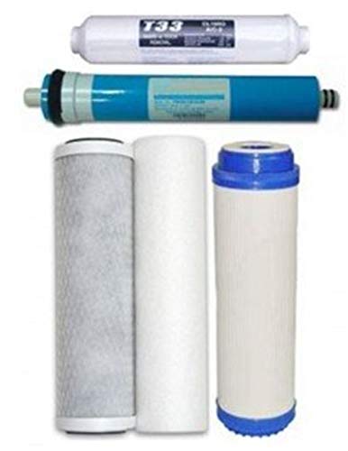 CFS COMPLETE FILTRATION SERVICES EST.2006 Universal 5 Stage Reverse Osmosis Replacement Filter Set with 75 GPD Membrane, Hague WATERMAX H5000