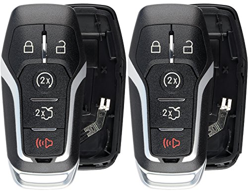 KeylessOption Keyless Entry Remote Smart Key Fob Shell Case for Ford Fusion Mustang Edge M3N-A2C31243800 (Pack of 2)