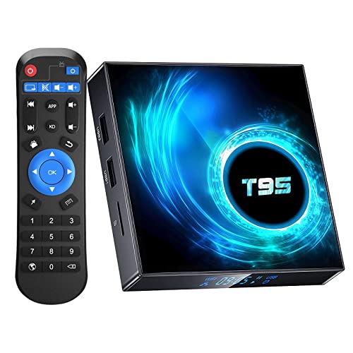 EASYTONE Android TV Box 10.0, T95 Android TV Box 4GB RAM 64GB ROM H616 Quad-Core CPU Smart TV Box Supports 2.4/5G WiFi Ethernet BT4.0 4K 6K Ultra HD Output H.265 Decoding Android Box TV