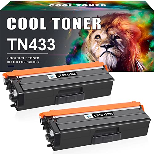 Cool Toner Compatible Toner Cartridge Replacement for Brother TN433BK TN433 TN431BK TN-433 for Brother MFC-L8900Cdw HL-L8360Cdw HL-L8260Cdw HL-L8360Cdwt 8900Cdw 8360Cdw Printer (Black, 2-Pack)