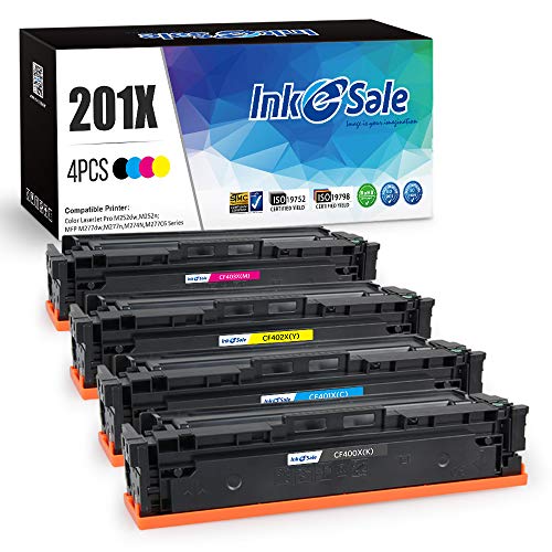 INK E-SALE Compatible Toner Cartridge Replacement for HP 201A 201X CF400X CF401X CF402X CF403X for HP LaserJet MFP M277dw M277n M277C6 M252dw M252n M274n (Black Cyan Magenta Yellow 4 Pack new version)