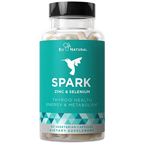 Spark Thyroid Support & Energy Metabolism – Thrive, Naturally Fight Fatigue, Balance Hormones, Promote Focused Energy – Zinc, Selenium, Iodine – 60 Vegetarian Soft Capsules