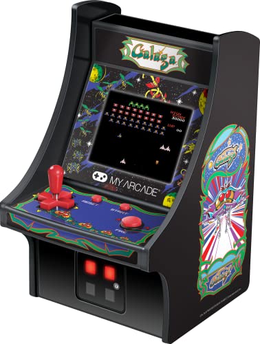 My Arcade Micro Player Mini Arcade Machine: Galaga Video Game, Fully Playable, 6.75 Inch Collectible, Color Display, Speaker, Volume Buttons, Headphone Jack, Battery or Micro USB Powered