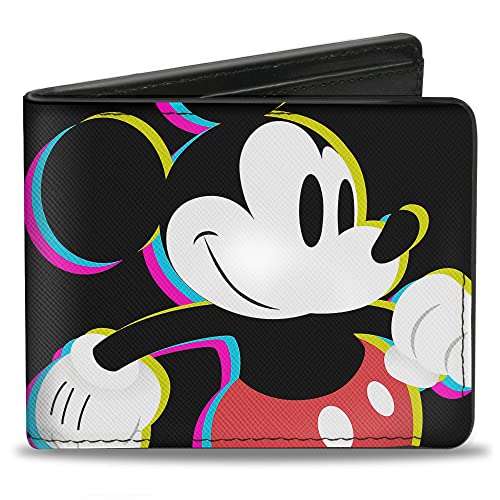 Buckle-Down mens Cmyk Mickey Mouse Walking Pose + Mickey Mouse Bi Fold Wallet, Multicolor, Standard Size US