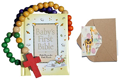 Bigdream Baby Catholic Baptism Gift Set, Includes Baby’s First Rosary and Baby’s First Bible, Perfect Baptism, Christening, Shower Gifts