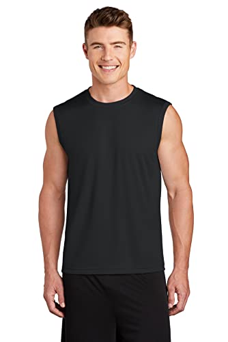 DRIEQUIP Mens Sleeveless Moisture Wicking Muscle T-Shirt-4XL-Black | The Storepaperoomates Retail Market - Fast Affordable Shopping