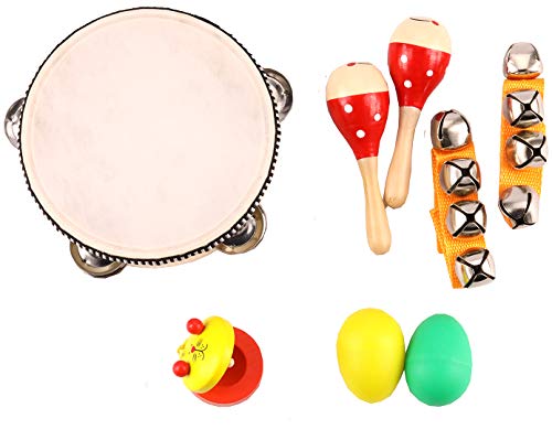 Zochoose Toddler Musical Instrument, Wooden Percussion Instruments Tambourine for Kids Toddlers, Musical Toys Set for Boys and Girls