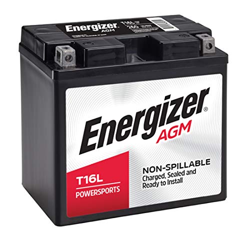 Energizer – ET16L T16L AGM Motorcycle and ATV 12V Battery, 260 Cold Cranking Amps and 19 Ahr. Replaces: CTX19L-BS, T16L and others