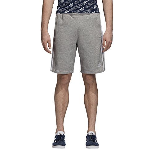 adidas Originals Men’s 3-Stripes Shorts, medium grey heather, X-Large