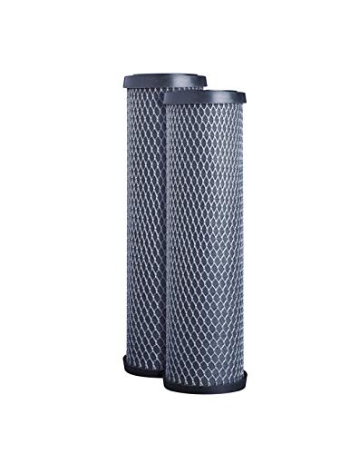 CFS Compatible with WFPFC8002, WFPFC9001, FXWTC, SCWH-5, WHEF-WHWC, WHCF-WHWC, CTO10, T01, C1 Carbon Filter Cartridge, 9-3/4″ x 2-1/2″, 5 Micron 2-Pack