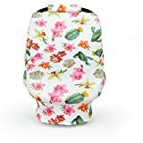Carseat Canopy – Includes 2 Car Seat Strap Covers – Cactus Breastfeeding Cover, Shopping Cart Cover, Baby Car Seat Cover, Baby Carseat Covers