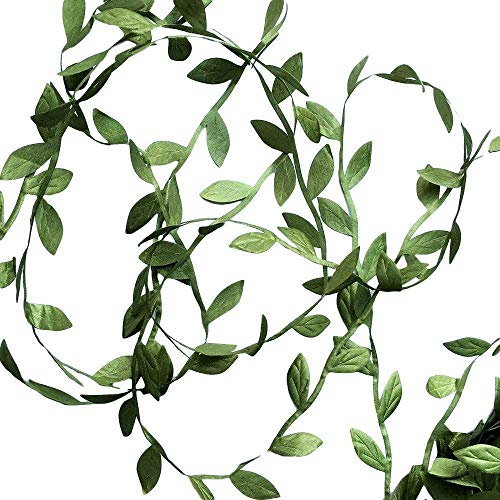 HECATY 132 ft Large Leaf Trim Ribbon,Artificial Greenery Garland Vines for Baby Shower DIY Craft Party Wedding Home Decoration