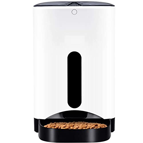 Giantex Automatic Pet Feeder Food Dispenser for Dogs, Cats, 4.3L Large Capacity, Wi-Fi Enabled App for iPhone and Android, Distribution Alarms, Portion Control, Timer Programmable, Up to 4 Meals A Day