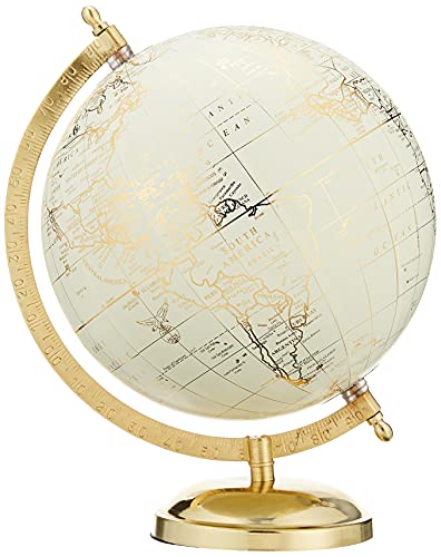 Abbott Collection 57-LATITUDE-02 Globe on Stand, 11 inches, Ivory