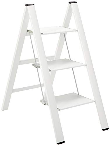 Hasegawa Ladders Slim Step Ladder, 3, White