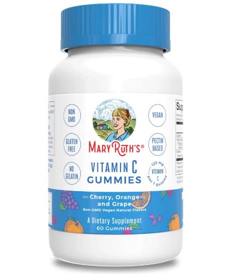 Vegan Vitamin C Gummies by MaryRuth’s | 2 Month Supply | Great Tasting Plant-Based Formula Supports Immune Function & Overall Health for Adults & Kids | Non-GMO with 125 mg of Vitamin C Per Gummy