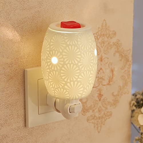 StarMoon Plug in Wax Outlet Warmer for Home Décor, Wax Warmer Plug in, Home Fragrance Diffuser, Removable Dish, No Flame, with One More Bulb (Daisy)