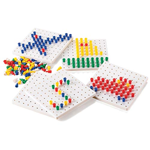 Learning Advantage CTU39470 Pegs and Peg Board Set, 5 Boards, 1000 Pegs (Pack of 1005)
