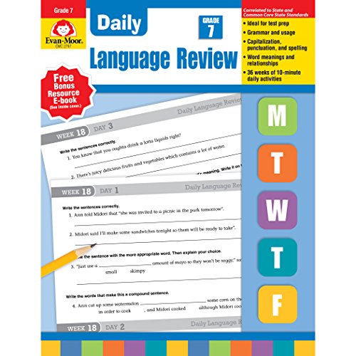 Evan-Moor EMC2797-A1 Daily Language Review Teacher’s Edition Book, Grade 7