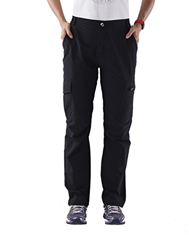 Nonwe Women’s Outdoor Hiking Cargo Pant with Pockets Black M/29 Inseam