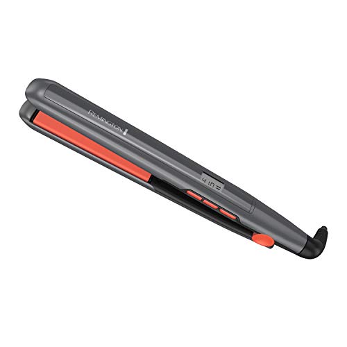 Remington S5500TA 1″ Anti-Static Flat Iron with Floating Ceramic Plates and Digital Controls, Hair Straightener, Grey/Coral