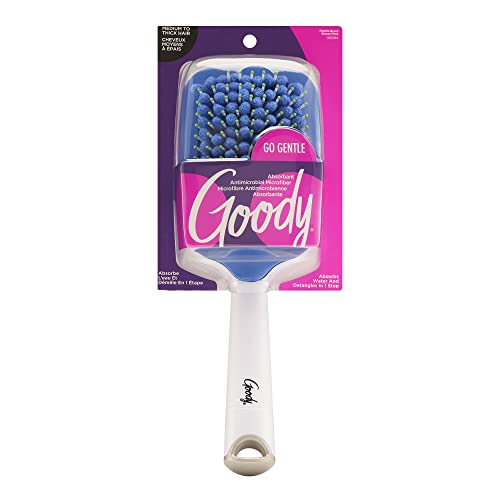 Goody Quikstyle Detangling Paddle Brush – Absorbent Microfiber and Vented Back Helps Dry Hair Faster – Detangler Comb is Pain-Free Hair Brush Ideal for Thick & Medium to Long Hair