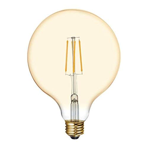 GE Globe 60W Equivalent Dimmable Amber G40 Vintage LED Decorative Light Bulb Vintage Antique Style Light Bulb