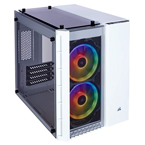 CORSAIR Crystal 280X RGB Micro-ATX Case, 2 RGB Fans, Lighting Node PRO Included, Tempered Glass – White