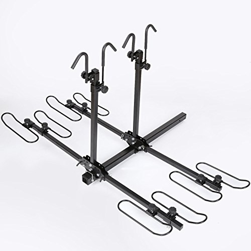 9TRADING 4 Bike Platform Style Bicycle Rider Hitch Mount Carrier Rack Sport Receiver, Free Tax, Delivered within 10 days