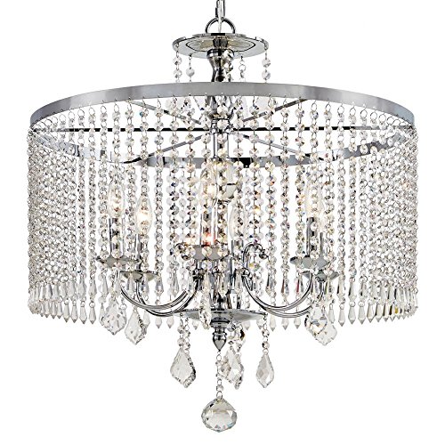 Home Decorator Collections 6-Light Polished Chrome Chandelier with K9 Crystal Dangles