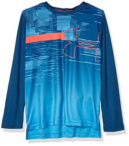 Under Armour Sun Armour Long Sleeve, Petrol Blue//Red Rage, Youth X-Small