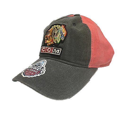 CCM Chicago Blackhawks 2017 Winter Classic Two Tone Adjustable Strap Hat – QB16Z Gray, Red