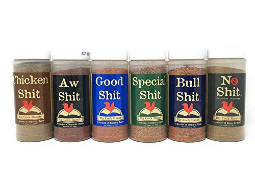 Big Cock Ranch Big 6 Sampler (Pack of 6 Seasonings with 1 each of Bull, Special, Good, Aw, Chicken, and No)